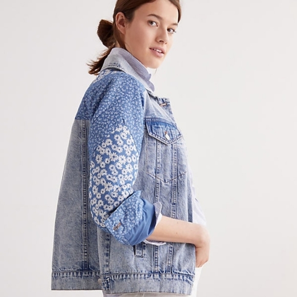 Avec Les Filles Jackets & Blazers - Anthropologie Avec Les Filles Patchwork Denim Jacket